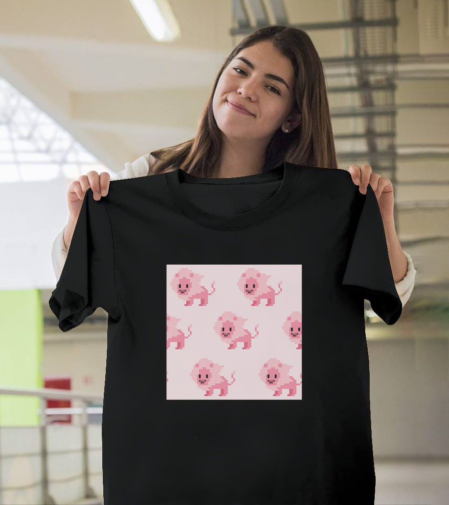 Pixel Art Pink Lion T-Shirt