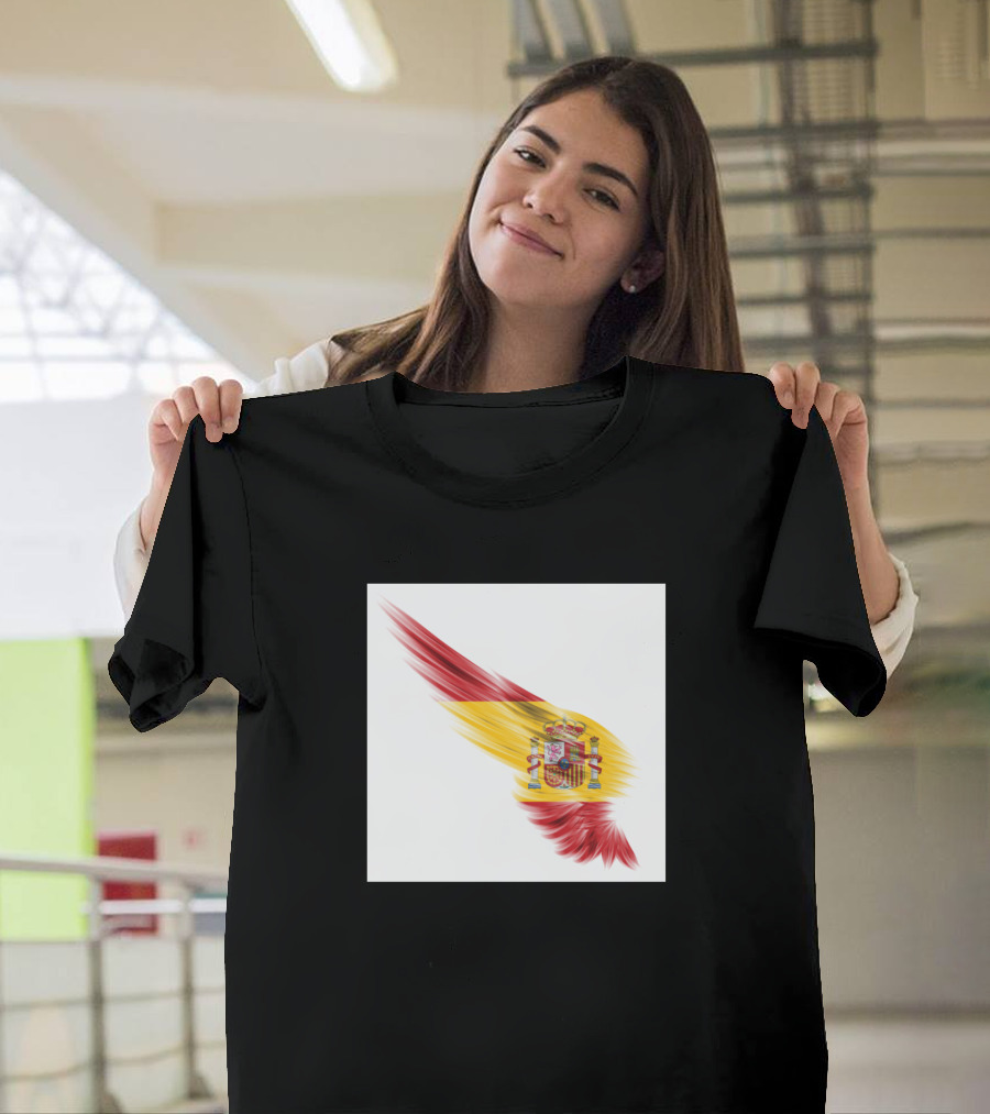 Spain Flag Wing Brushstroke Emblem T-Shirt