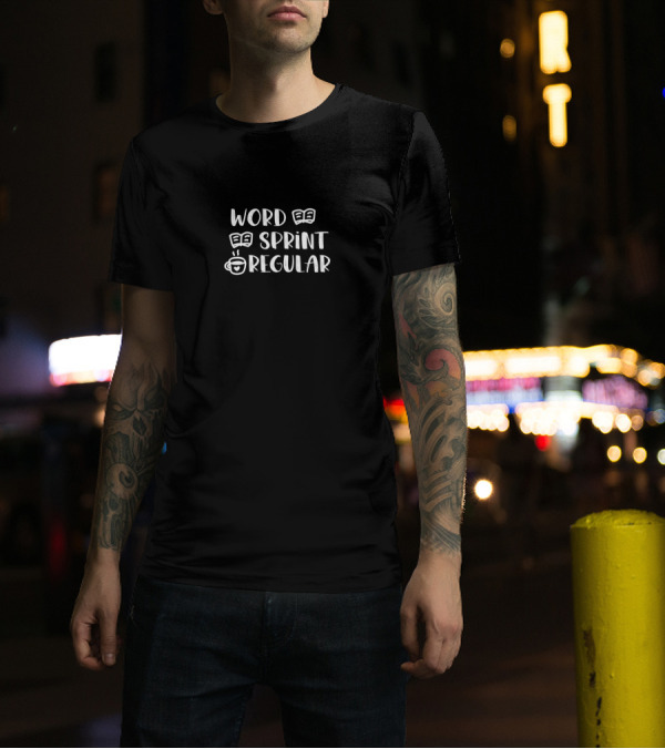 Word Sprint Regular Books Coffee Typography T-Shirt