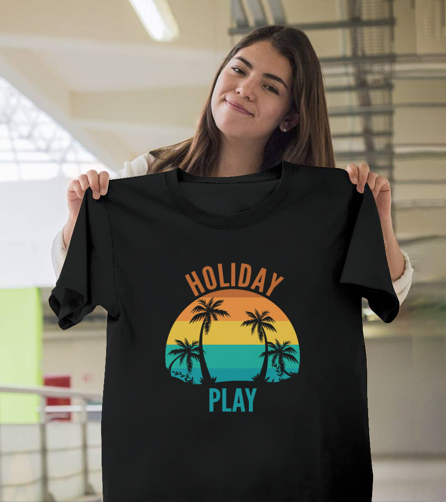 HOLIDAY PLAY Palm Tree Sunset Stripes T-Shirt