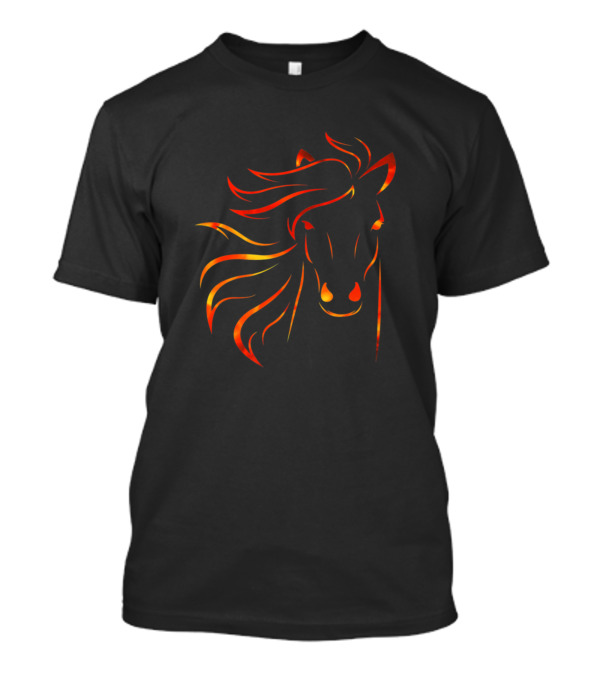 Horse Horseback Riding Esquireian Ide Abstract Fiery T-Shirt
