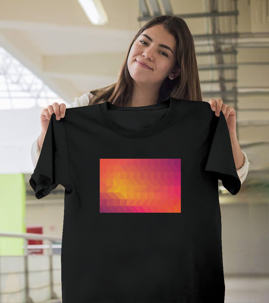 Triangle Color Gradient Geometric Sunset Hues T-Shirt