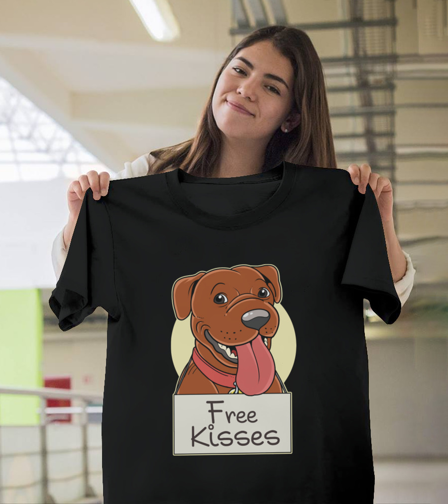 Free Kisses Cute Pitbull T-Shirt
