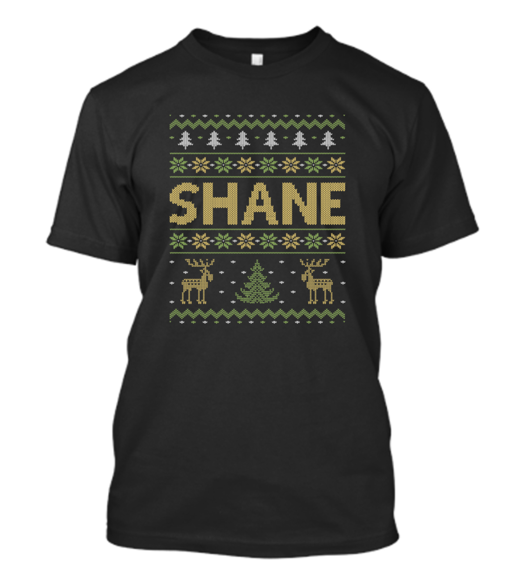 Shane Ugly Christmas Reindeer Tree Snowflakes T-Shirt
