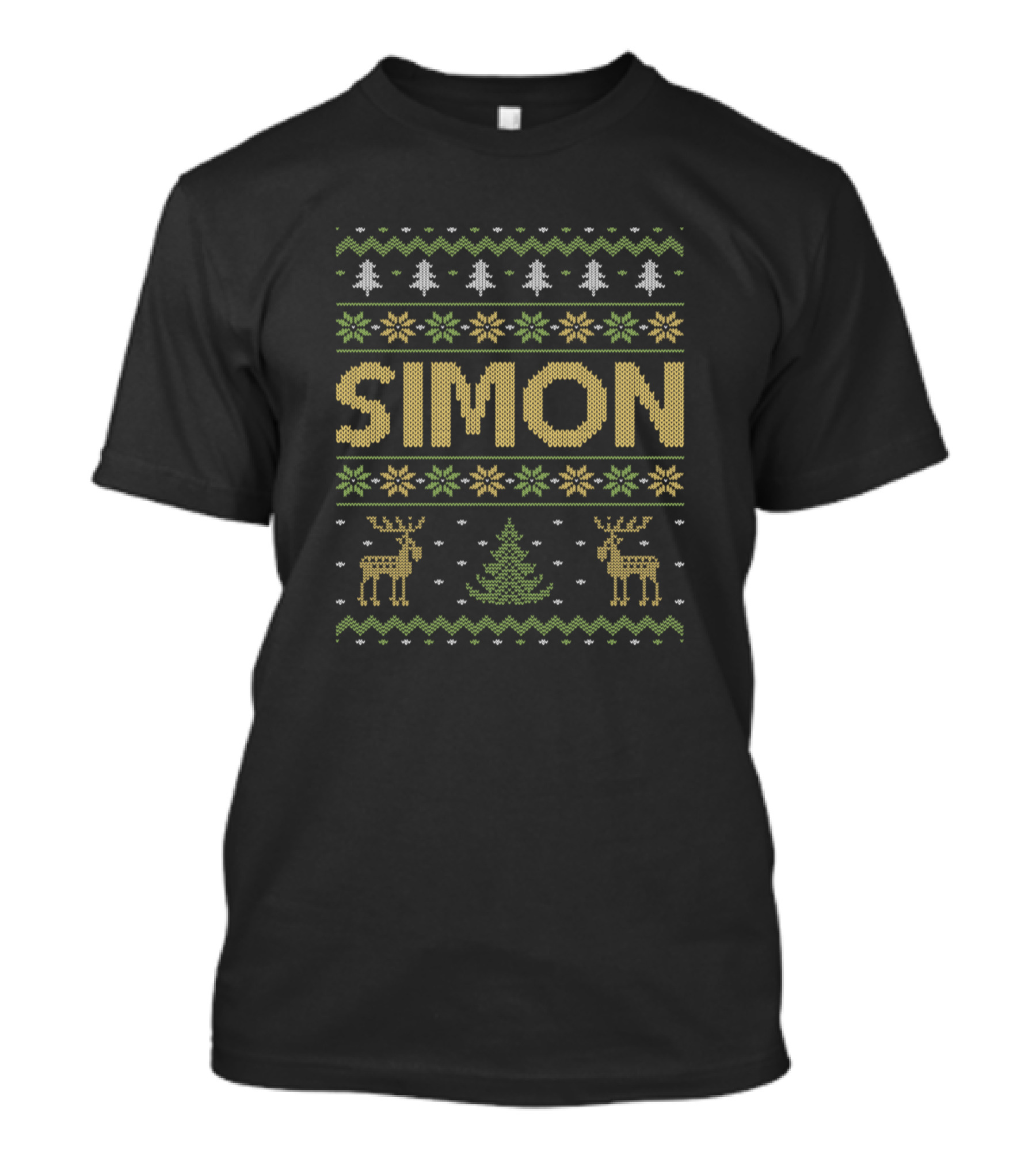 Simon Ugly Christmas Reindeer Tree Snowflake T-Shirt