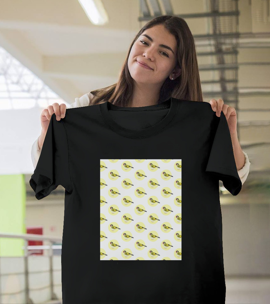 Goldfinch Pattern Repeated Bird T-Shirt