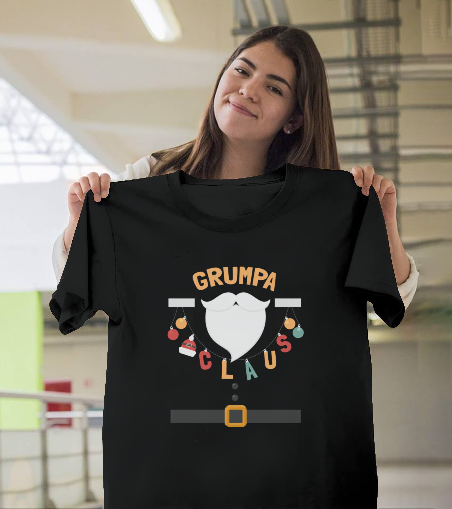 Grumpa Claus Santa Beard Christmas Ornament Fun T-Shirt