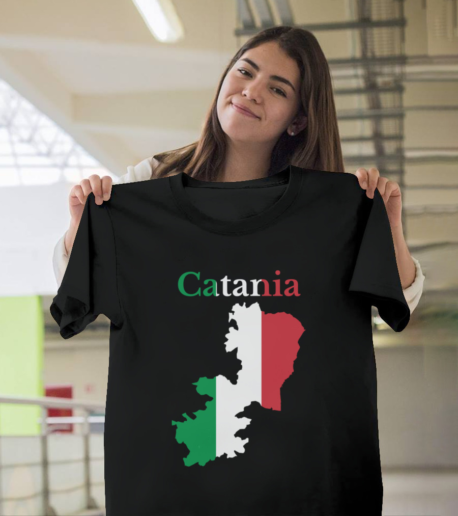 Catania Province Map Italy Flag Colors T-Shirt