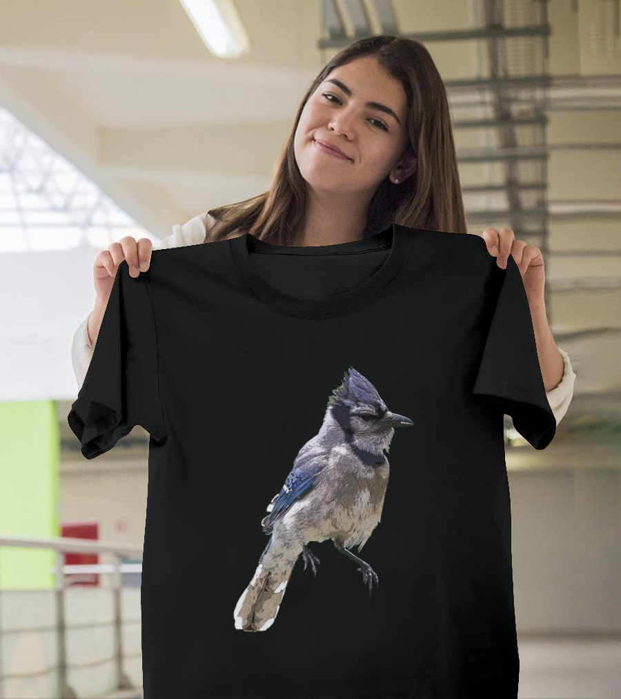 Blue Jay Color Realistic Bird T-Shirt
