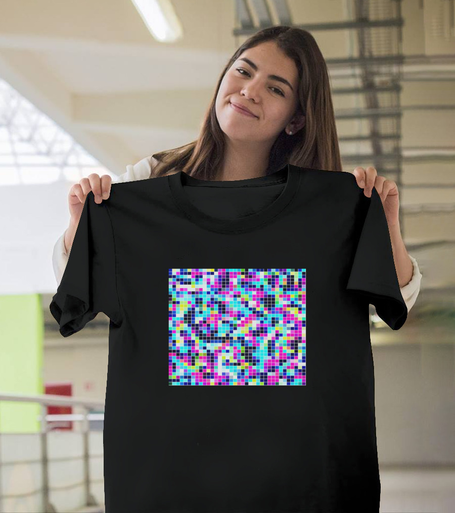 Colorful Mosaic Pixel Grid T-Shirt