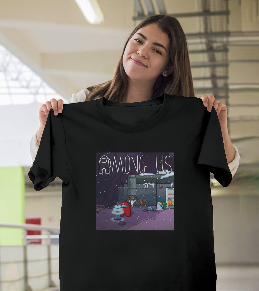 Among Us Polus Map Scene with Crewmates T-Shirt