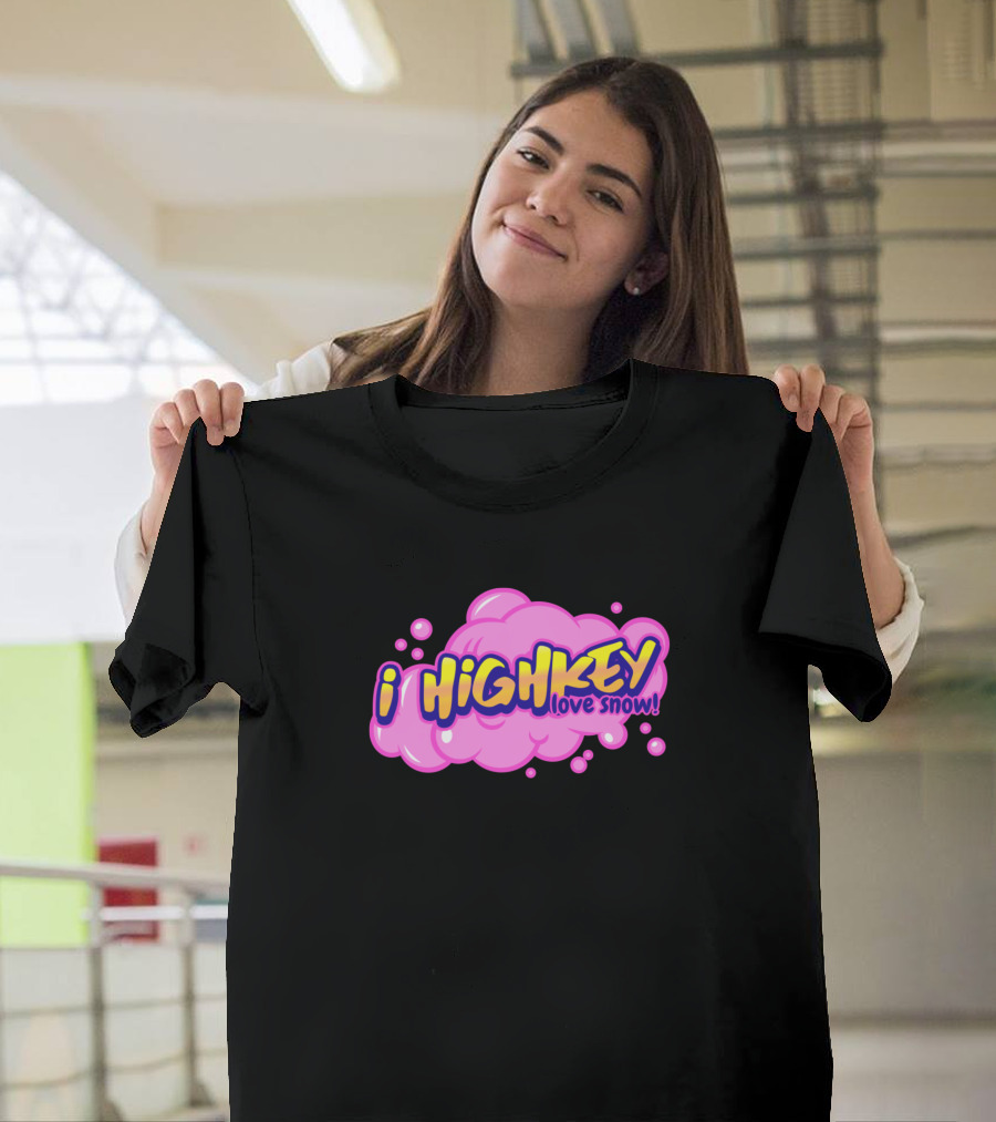 I Highkey Love Snow Pink Cloud Comic T-Shirt