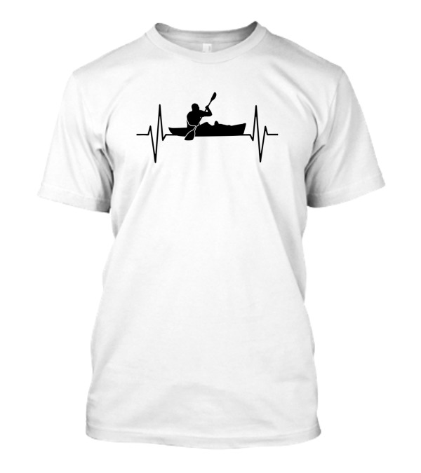 Kayaker Canoe Driver EKG Line Kayak T-Shirt