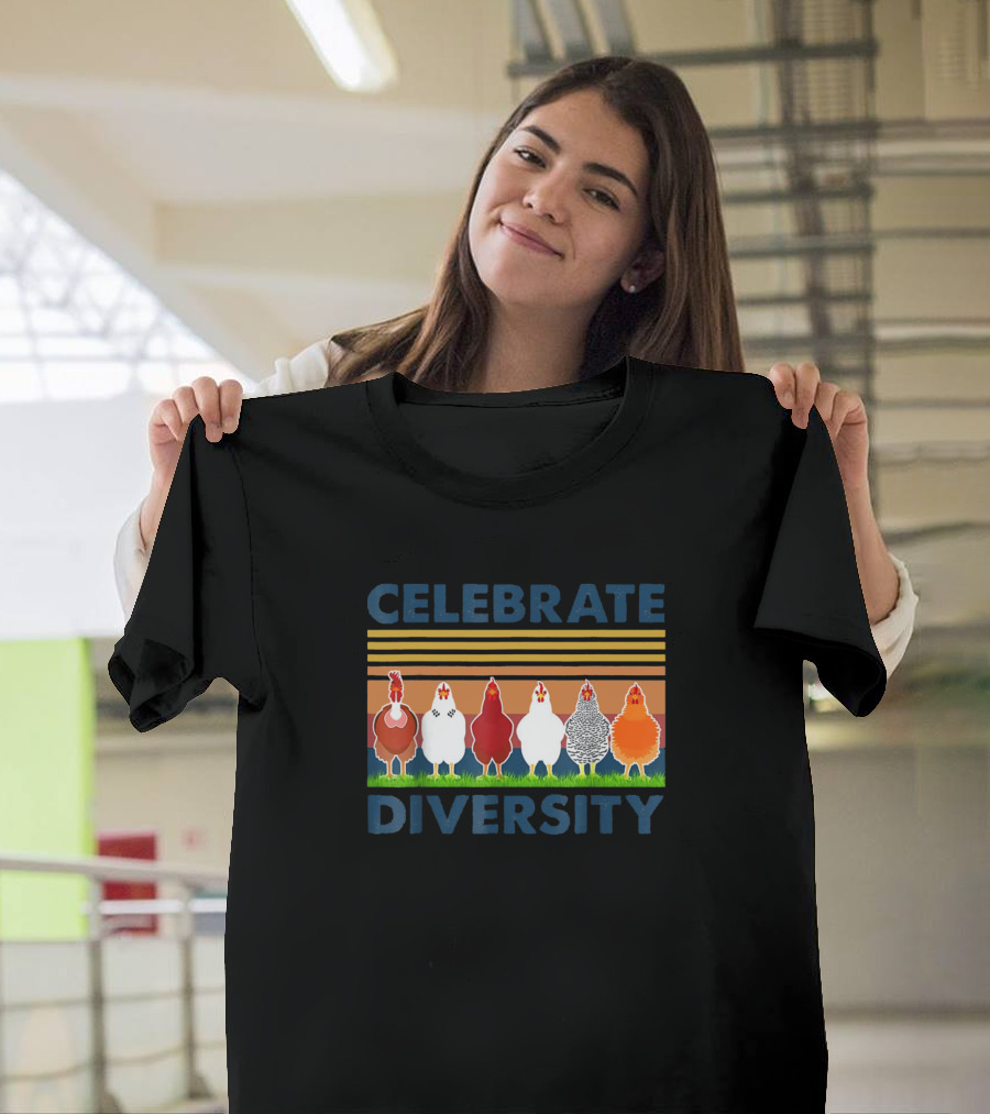 Celebrate Diversity Retro Vintage Chicken Variety T-Shirt