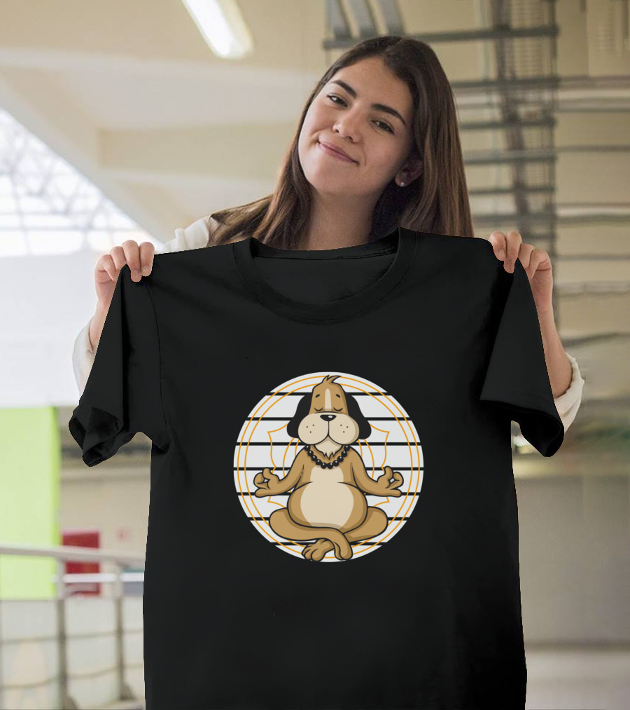 Relaxation Meditation Mindfulness Zen Dog with Peaceful Pose T-Shirt