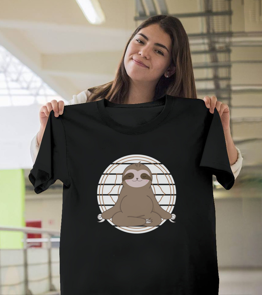 Sloth Meditation Relaxation with 7 Chakras T-Shirt