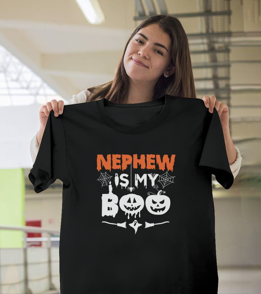Nephew Is My Boo Halloween Pumpkins and Ghosts T-Shirt