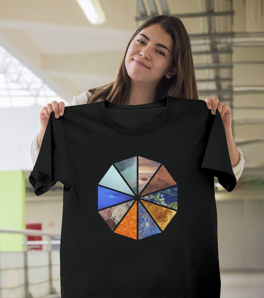 Solar System Planets Colorful Segments T-Shirt