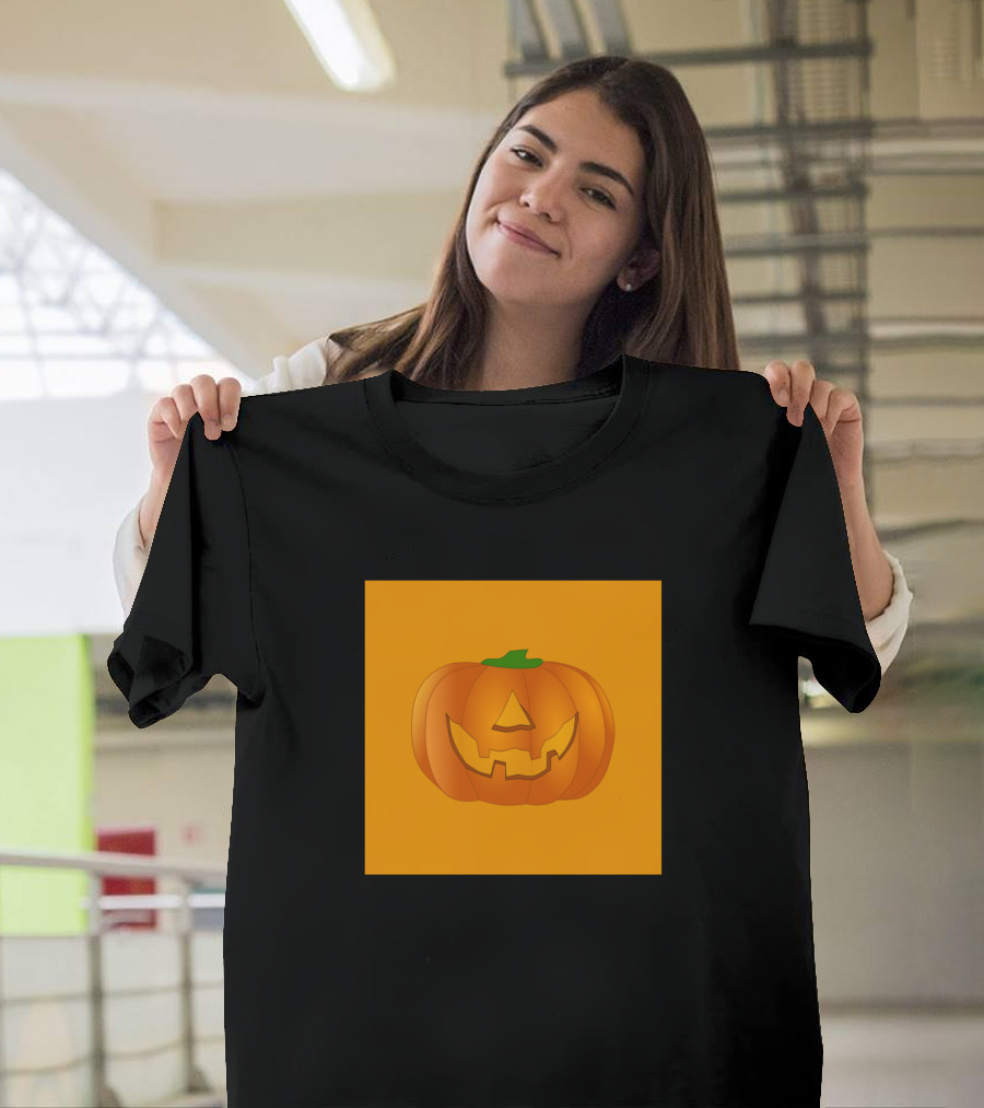 Pumpkin Face Orange Halloween Jack-O'-Lantern T-Shirt
