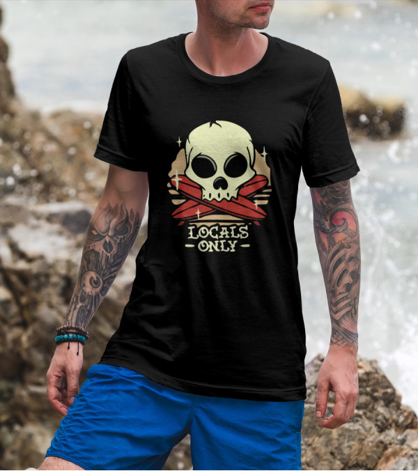 Locals Only Skull And Cross Longboards T-Shirt