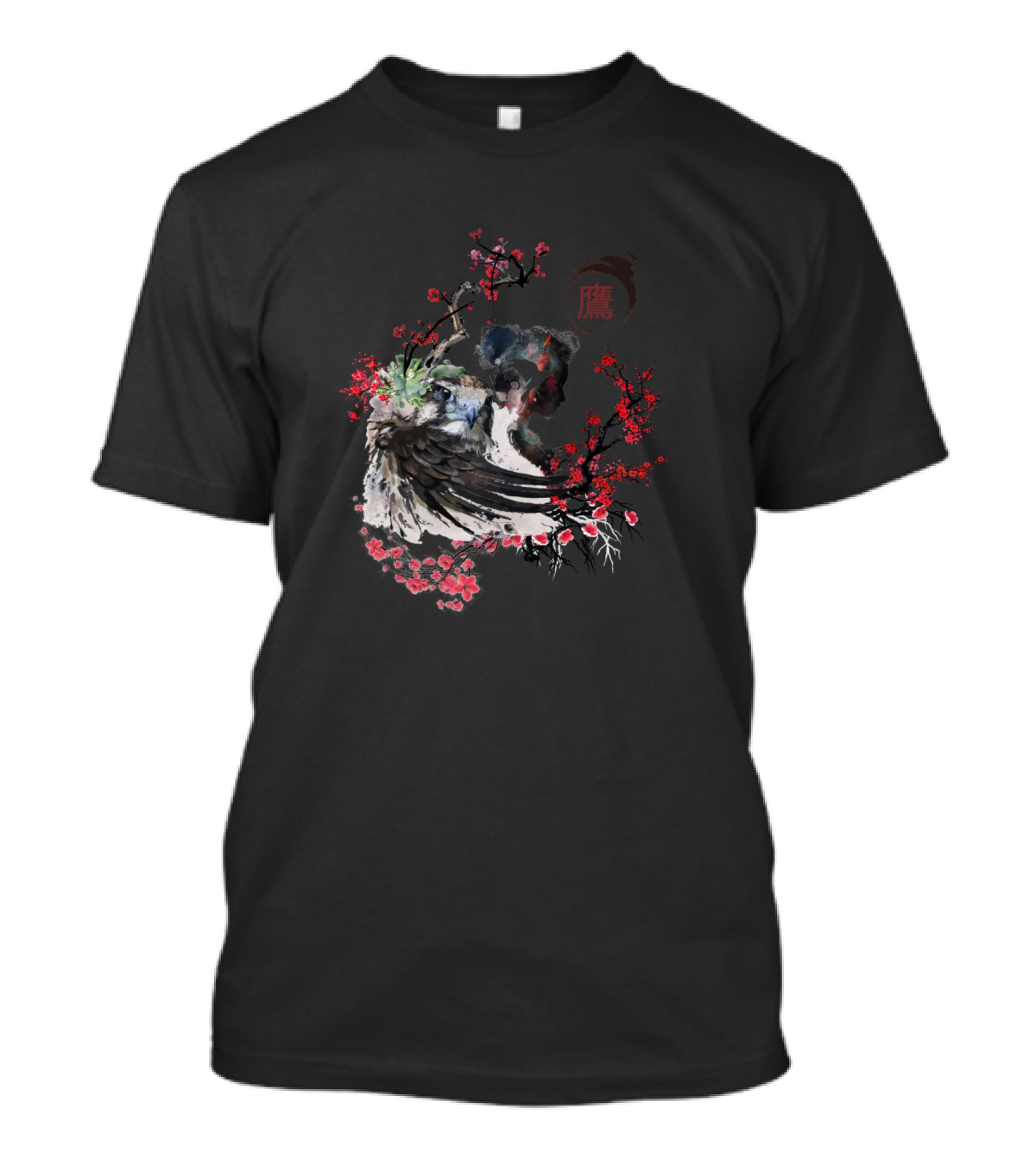 Taka Hime The Hawk Princess Kanji Cherry Blossom Artistry T-Shirt