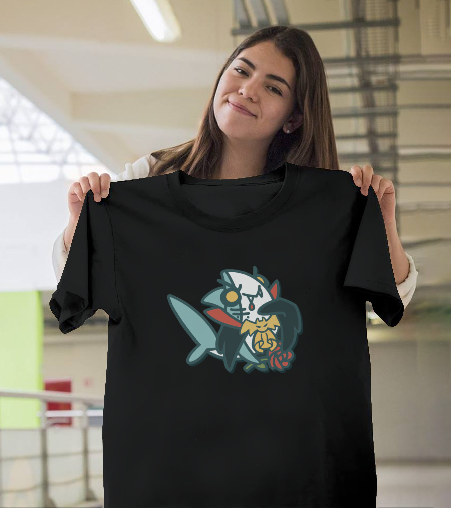 Vampire Shark Embrace of Mythical Creature with Rose T-Shirt