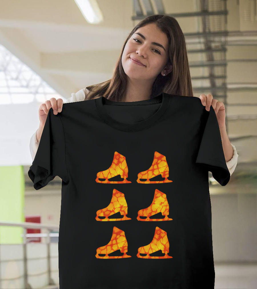 Watercolor Orange Figure Skates T-Shirt