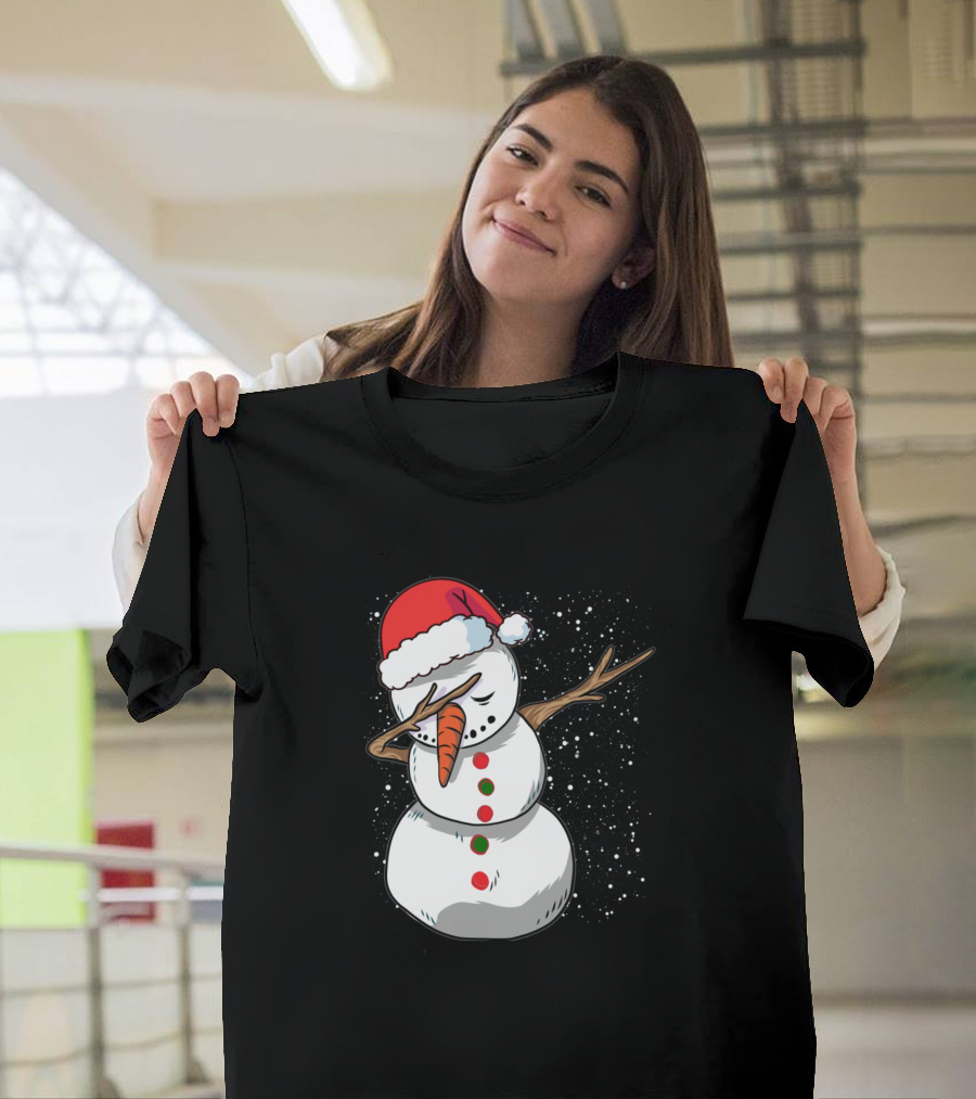 Dabbing Snowman Santa Christmas Holiday Dance T-Shirt