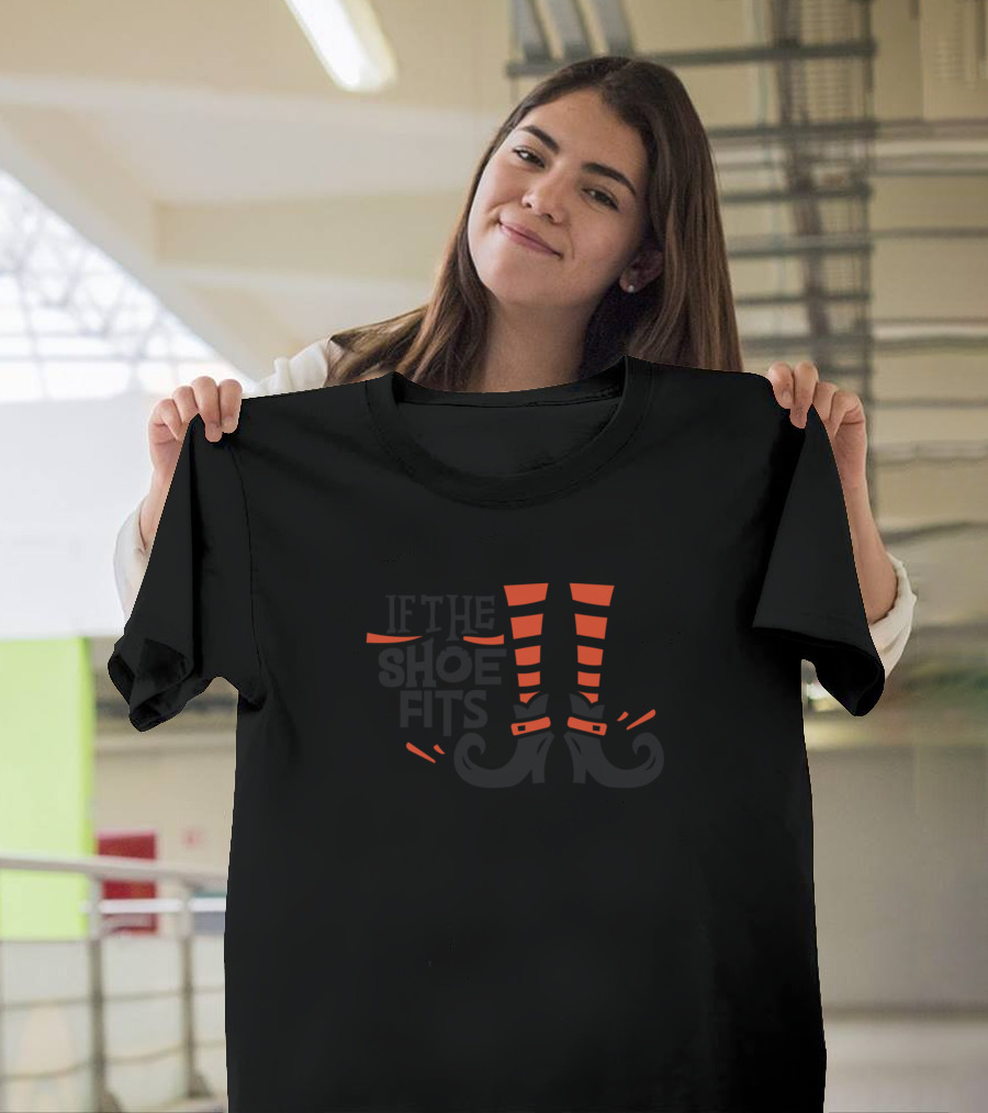 If The Shoe Fits Striped Stockings and Pointed Buckled Shoes T-Shirt