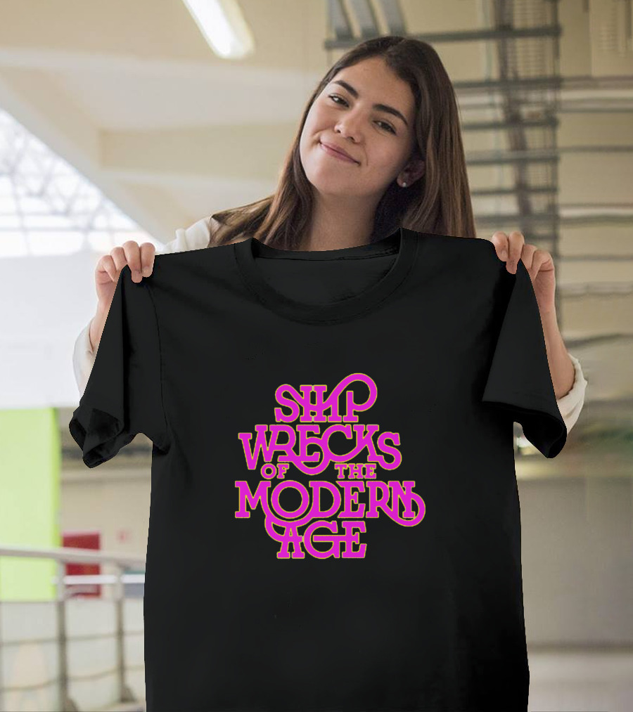 Ship Wrecks of the Modern Age Lettering Calligraphy T-Shirt