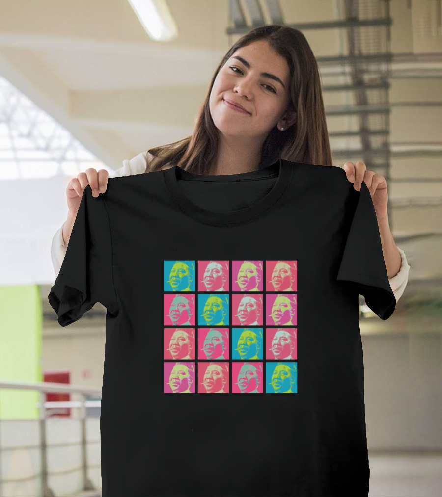 Muddy Waters Pop Art Multicolored Portrait Grid T-Shirt