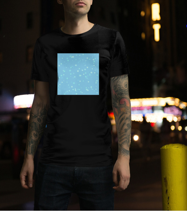 Stars Pattern On Light Blue Background T-Shirt