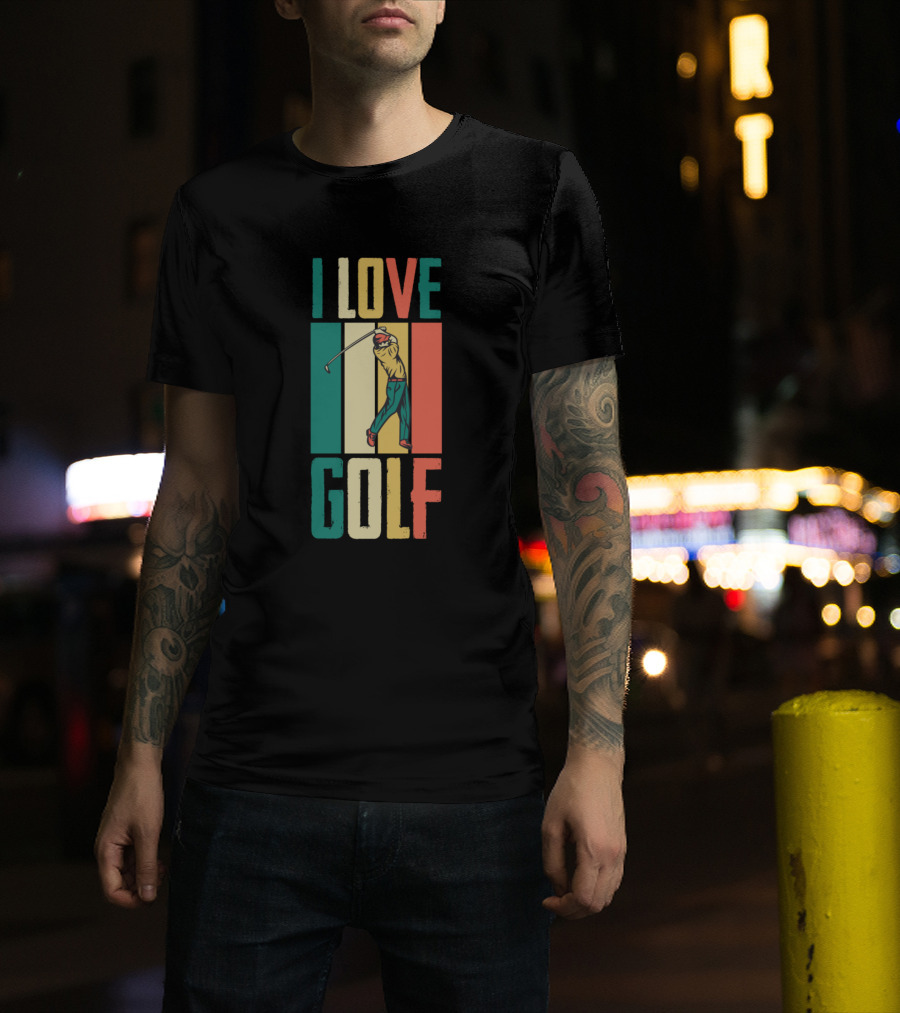 I Love Golf Player Swing T-Shirt