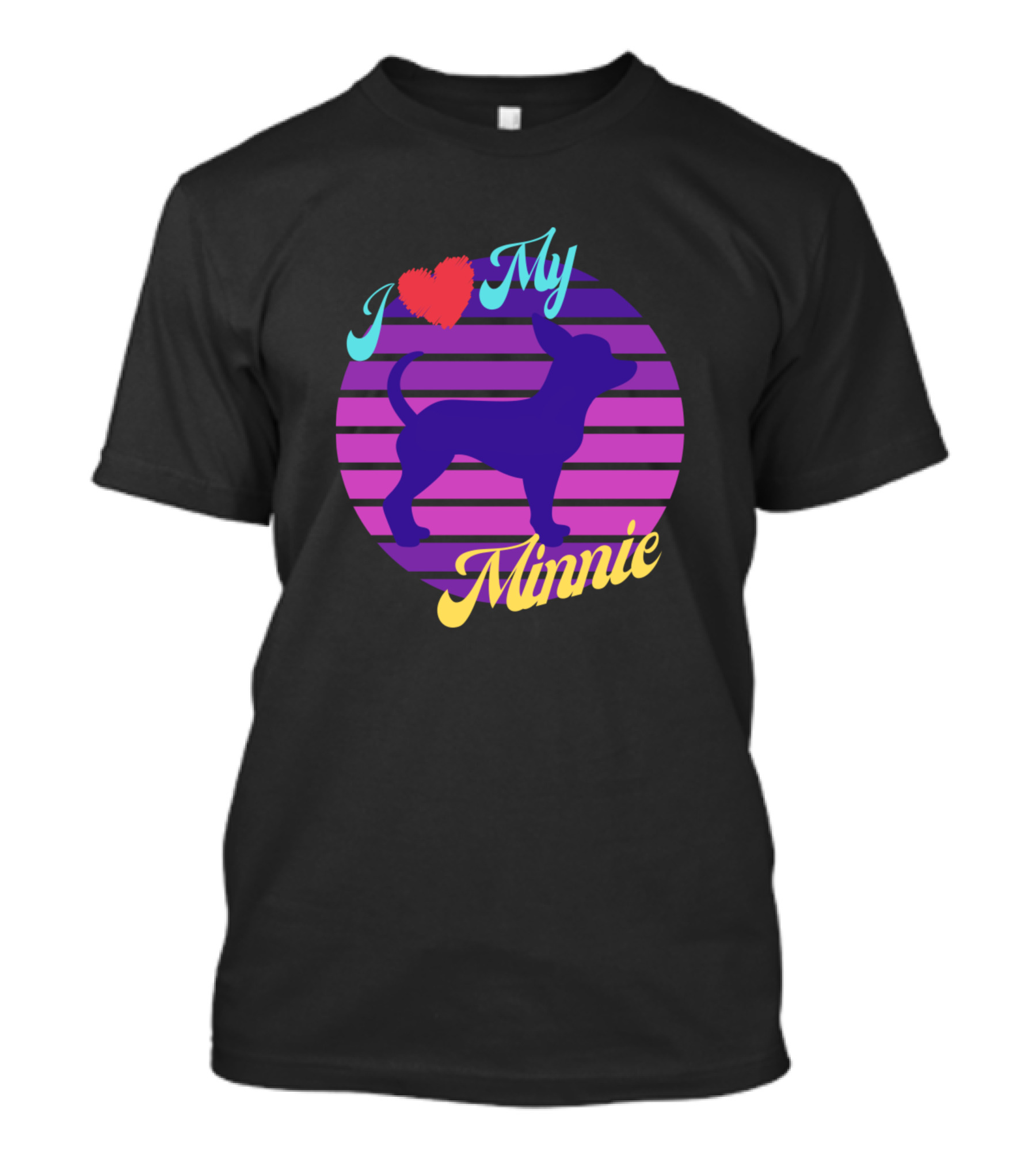 I Love My Minnie Chihuahua Retro Sunset T-Shirt