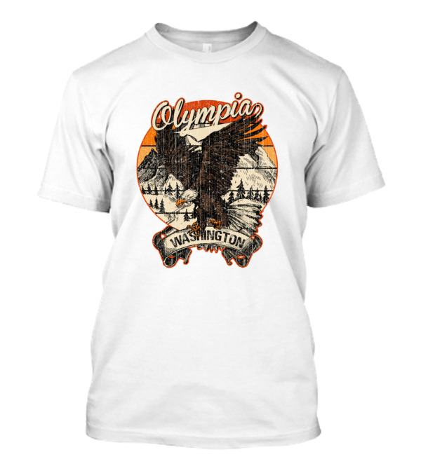 Olympia Washington Bald Eagle Retro Vintage Aesthetic T-Shirt