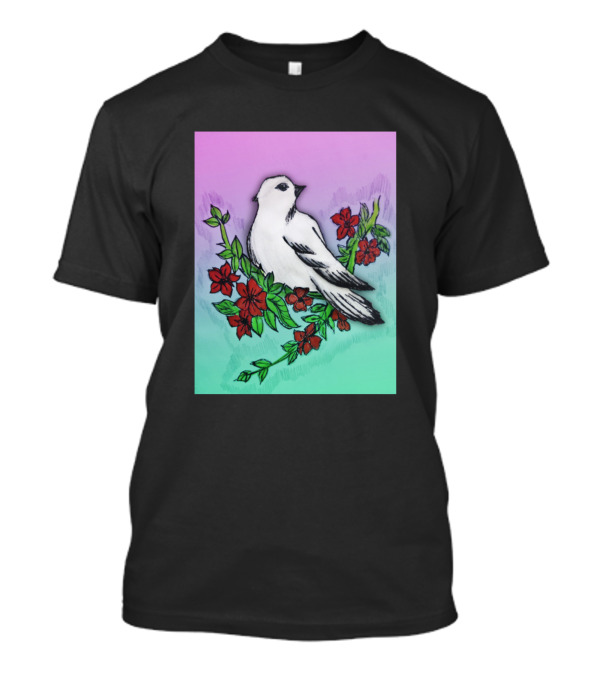 One Of The Best Beauty Of Nature Bird Amongst Red Blossom T-Shirt
