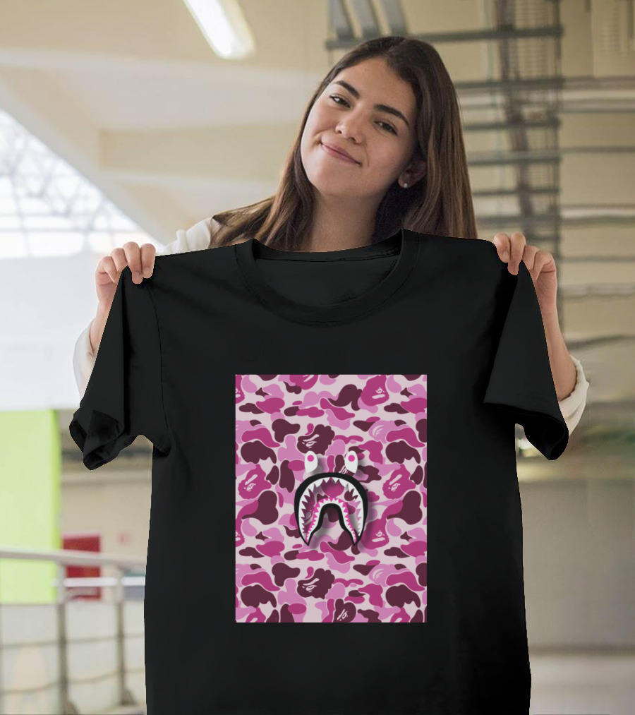 Pink Bape Shark Camo T-Shirt
