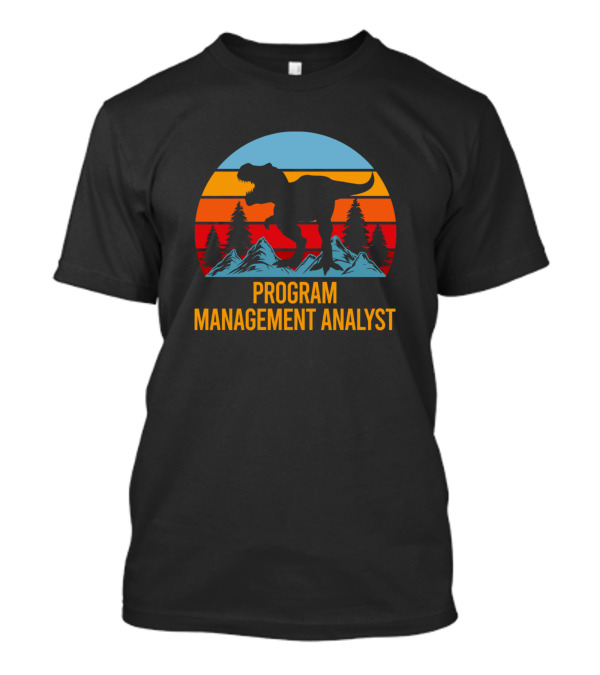 Program Management Analyst Dinosaur Retro T-Shirt
