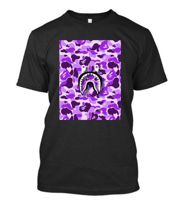 Bape Purple Camo Shark Face T-Shirt
