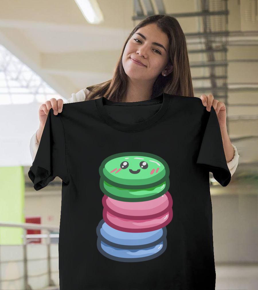 Colorful Happy Macarons Stack T-Shirt