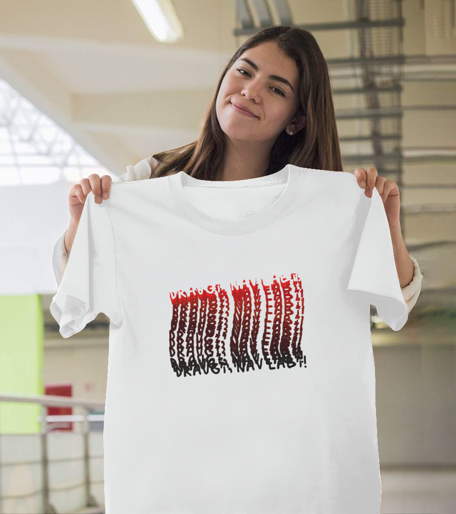 Draugi Nav Labi Trippy Red Text Illusion T-Shirt