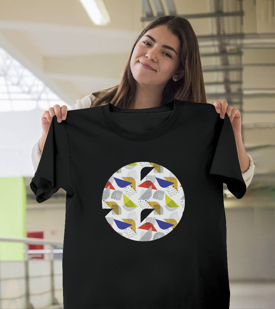 Nordic Geo Abstract Circle Pattern Scandinavian T-Shirt
