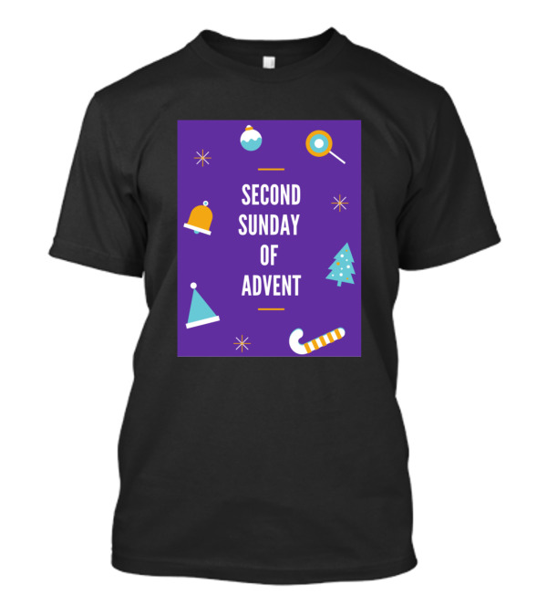 Second Sunday Of Advent With Christmas Symbols And Decorations T-Shirt