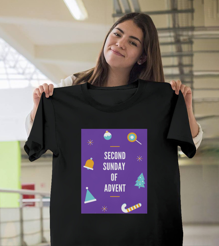 Second Sunday of Advent with Christmas Symbols and Decorations T-Shirt