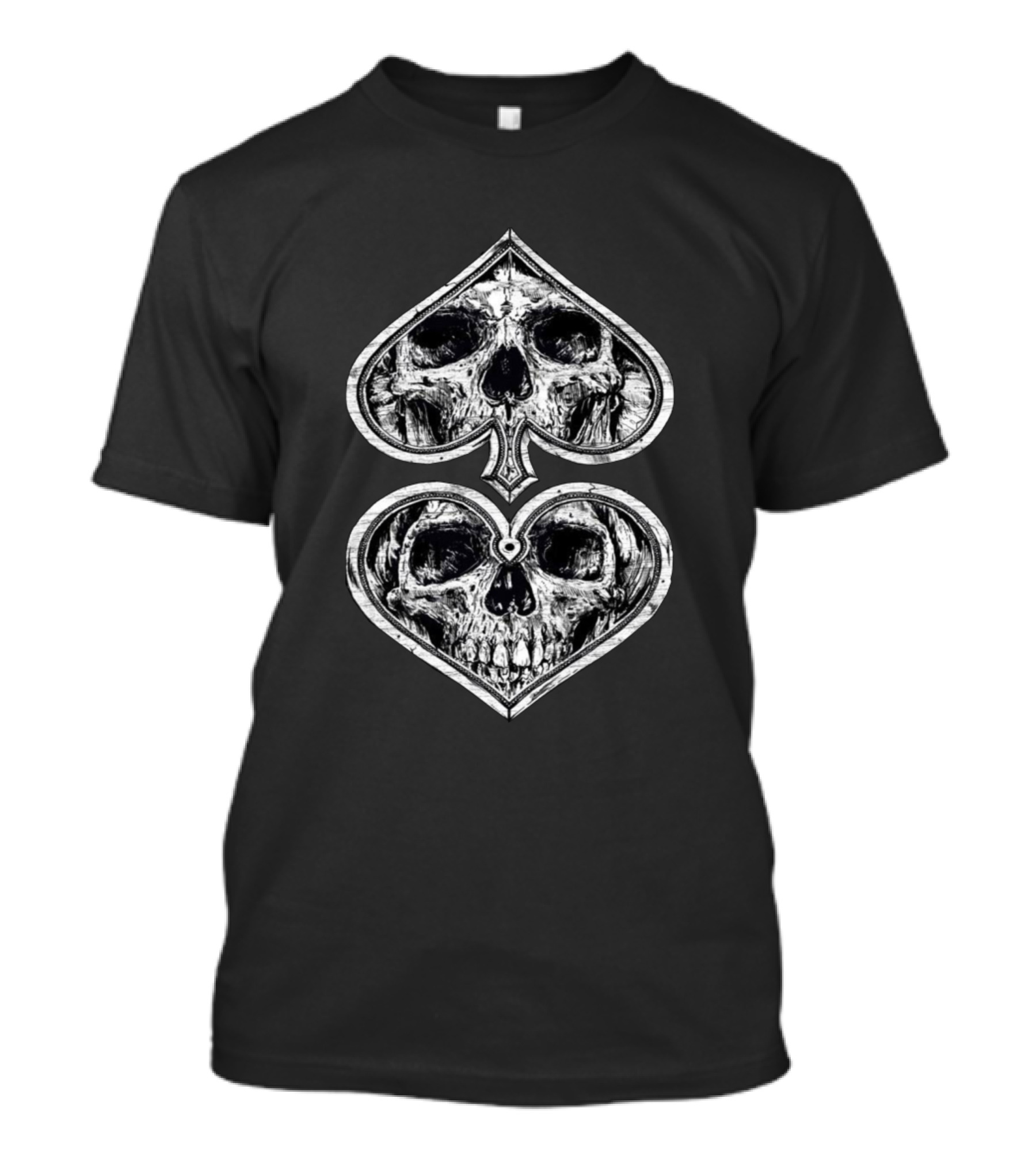 Skulls In Spade And Heart T-Shirt
