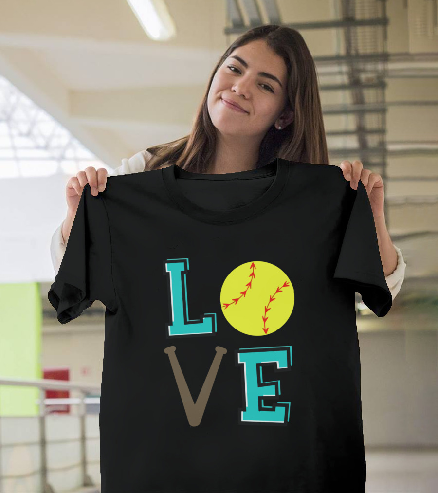 LOVE Softball Bat Ball T-Shirt