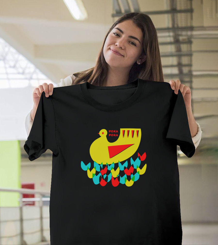 Poka Poka Yellow Bird with Colorful Leaves T-Shirt