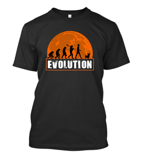 Yorkie Dog Lover Evolution Funny Orange Moon T-Shirt
