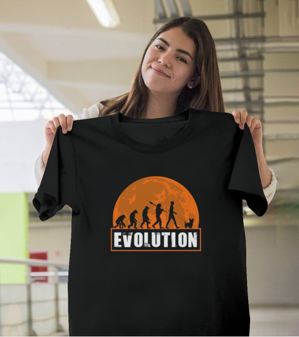 Yorkie Dog Lover Evolution Funny Orange Moon T-Shirt