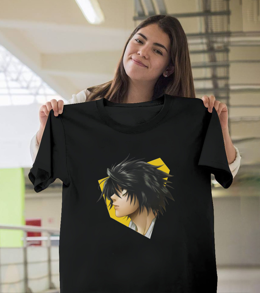 Death Note L Profile Anime Character T-Shirt